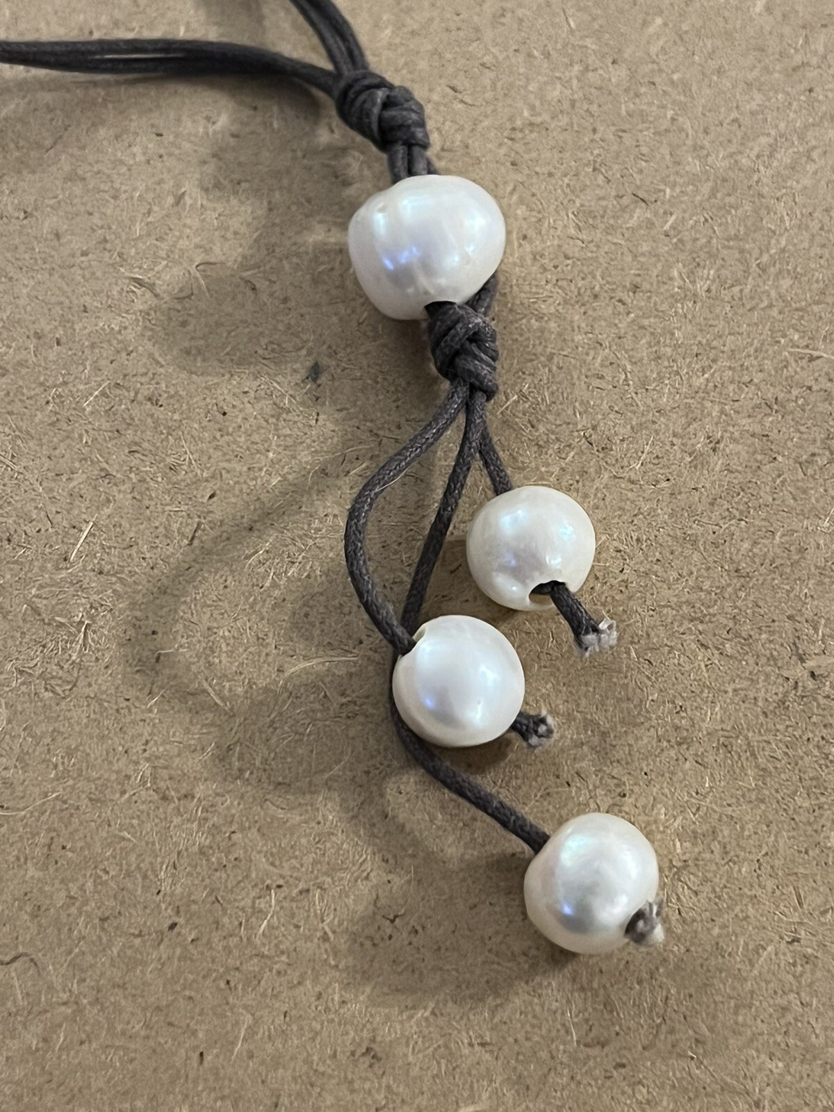 Genuine Pearl on a Cord Y Style Necklace