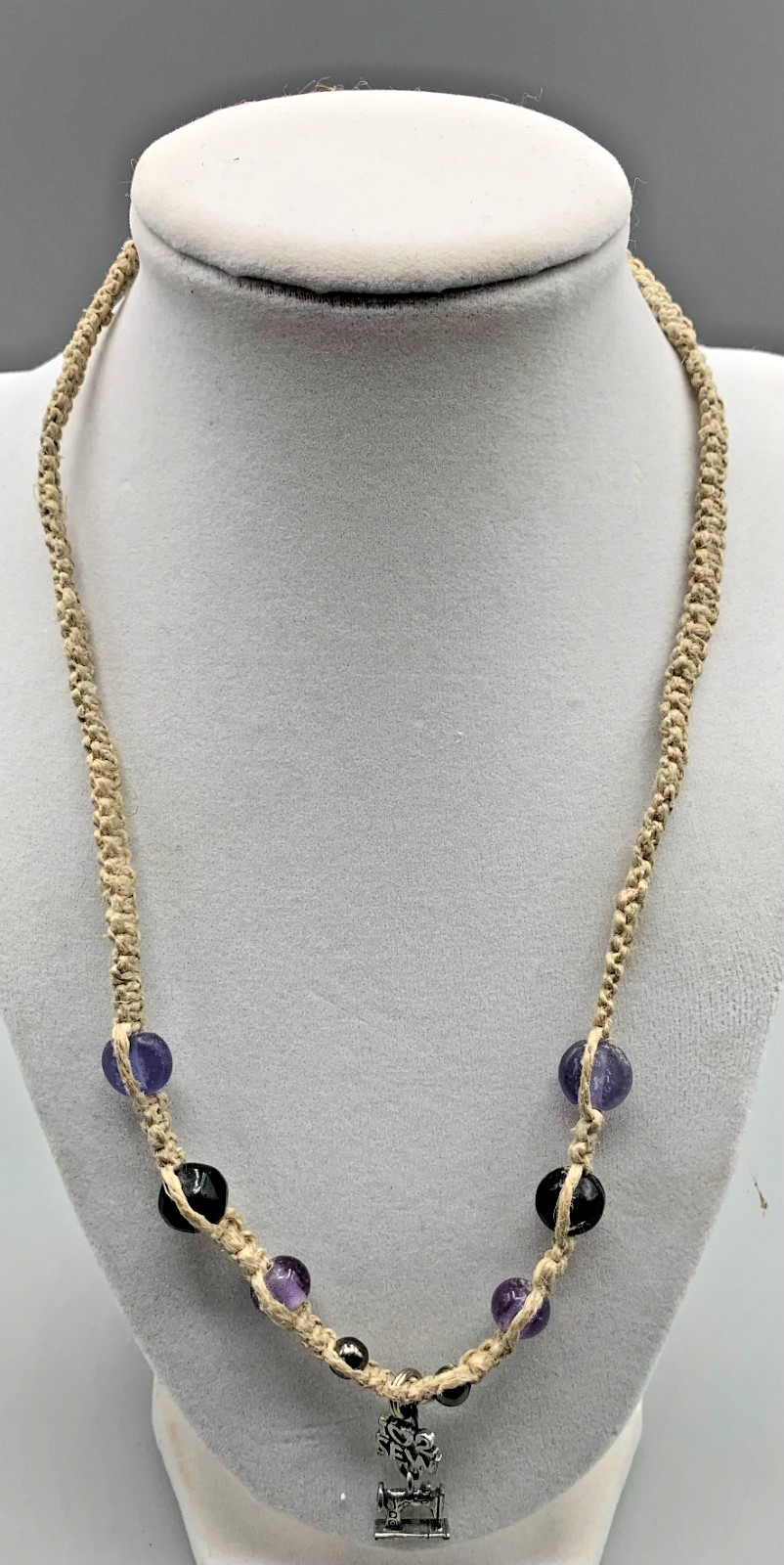 Handmade Crocheted Necklace with “I❤️2Sew” Charm