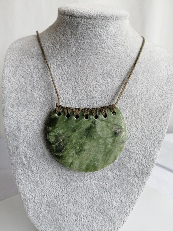 New Zealand Jade Greenstone Bound Pendant Large pendant 55mm L x 45mm W Unisex