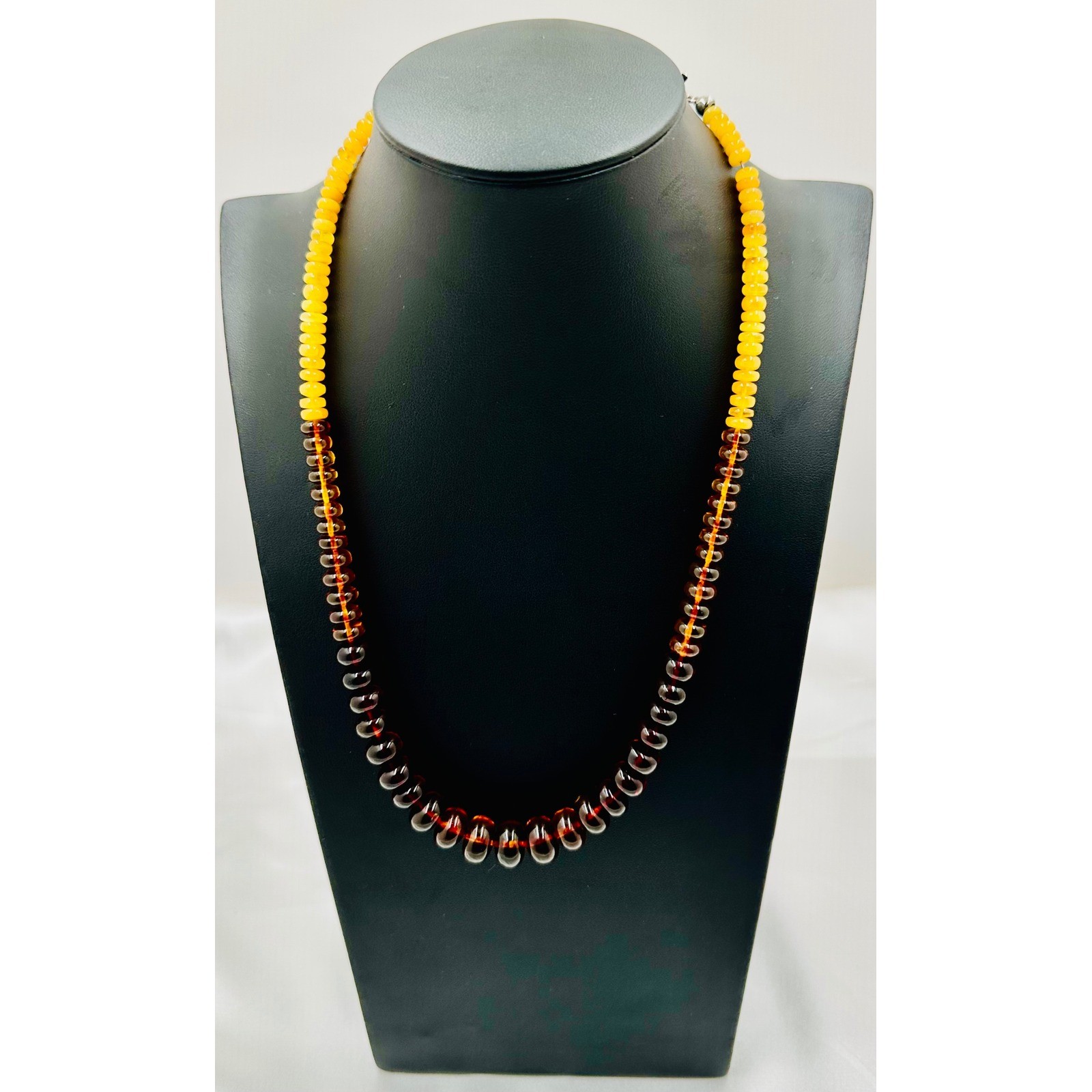 Jay King Desert Rose Trading Sterling 925 Baltic Amber Ombre Rondelle Necklace