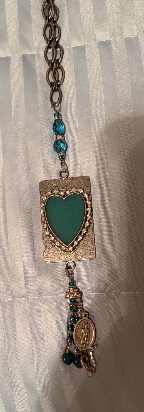 Oak Handmade Artisan Necklace For Healing W/ Tassel & Heart Catholic Saint
