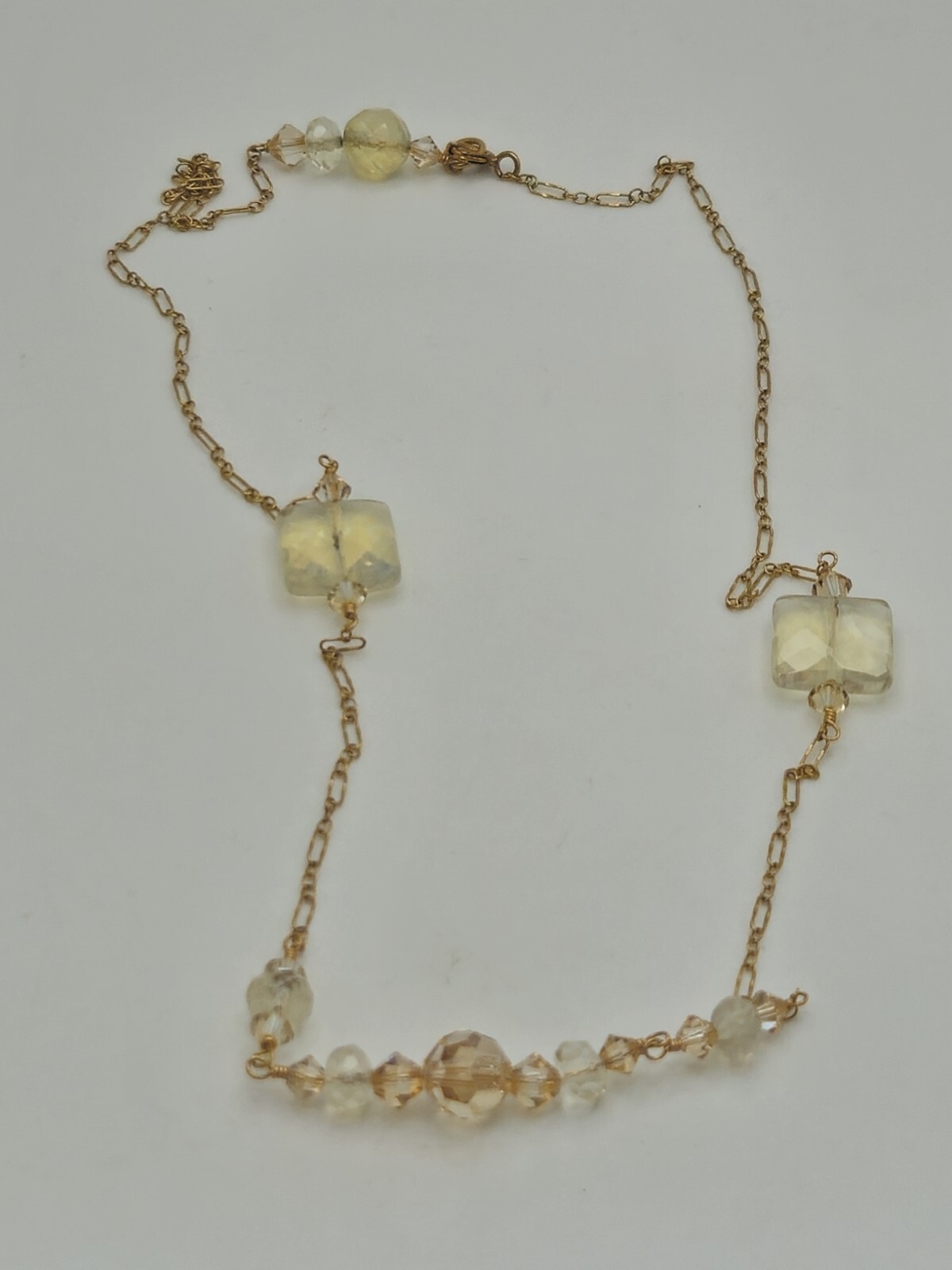 Handcrafted Crystals Gold Filled Necklace