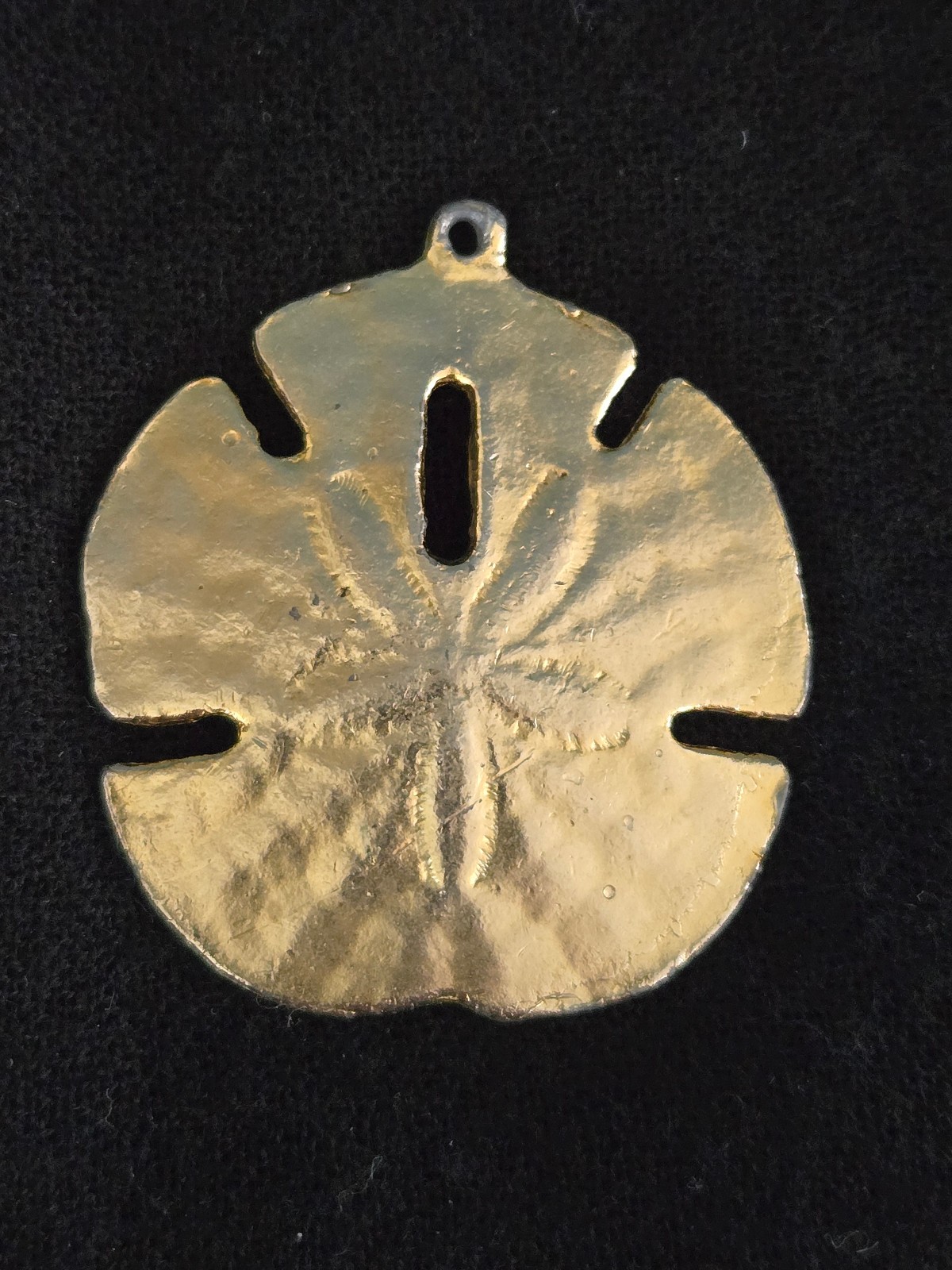 Gold dipped sand dollar pendant 1.5″