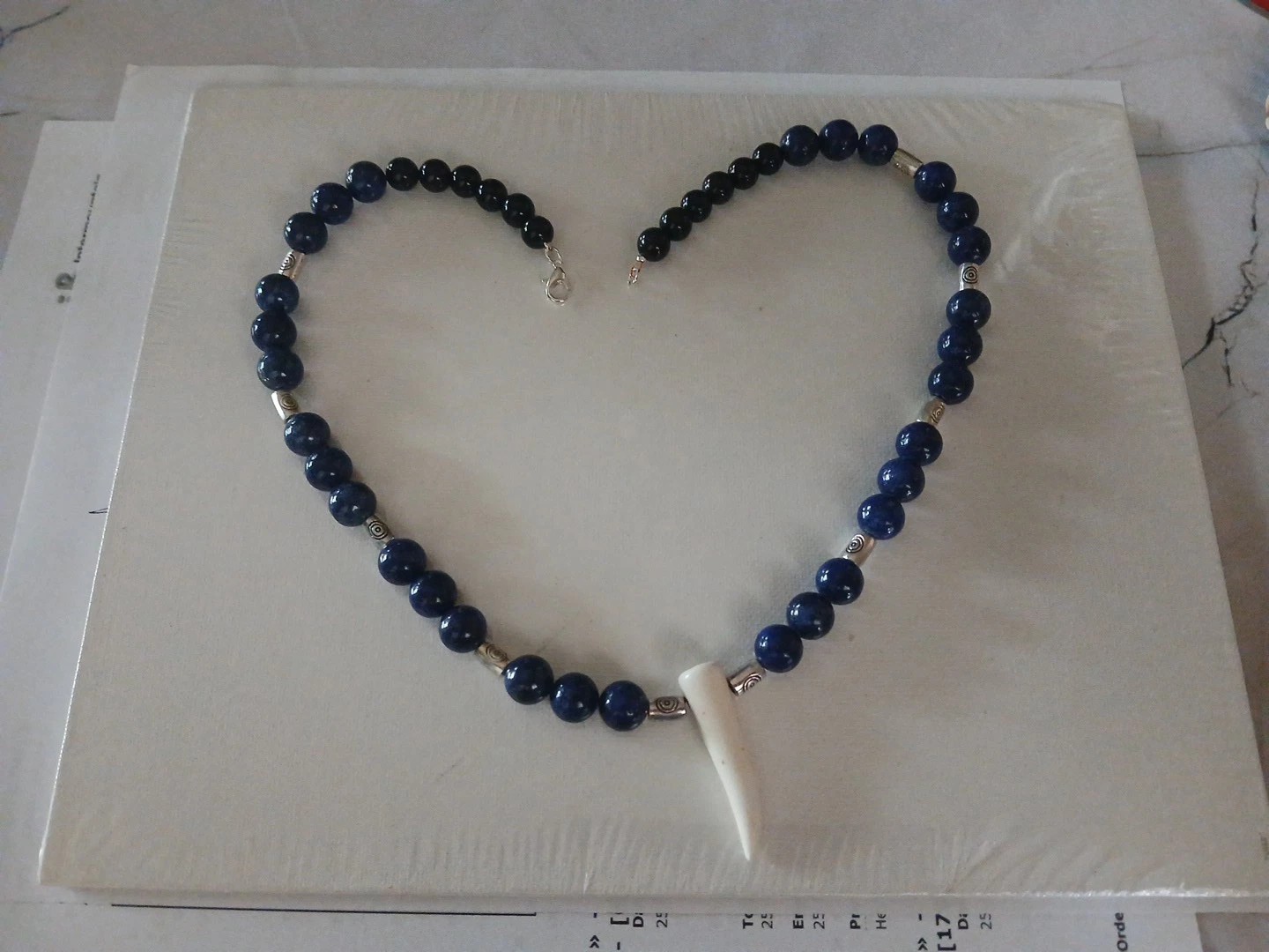 Glass Metal Stone Handmade 20″ Beaded Necklace New