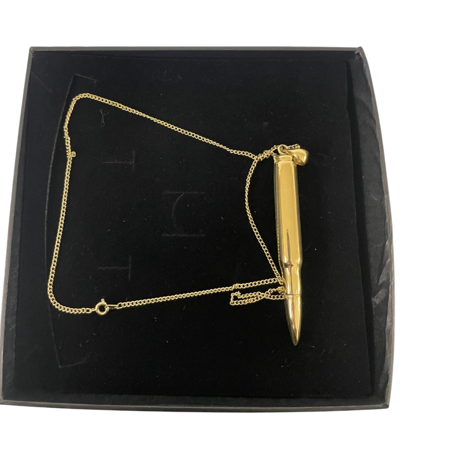 Charles Albert Alchemia Handcrafted Bullet Pendant Gold-Tone Necklace RICO LOVE