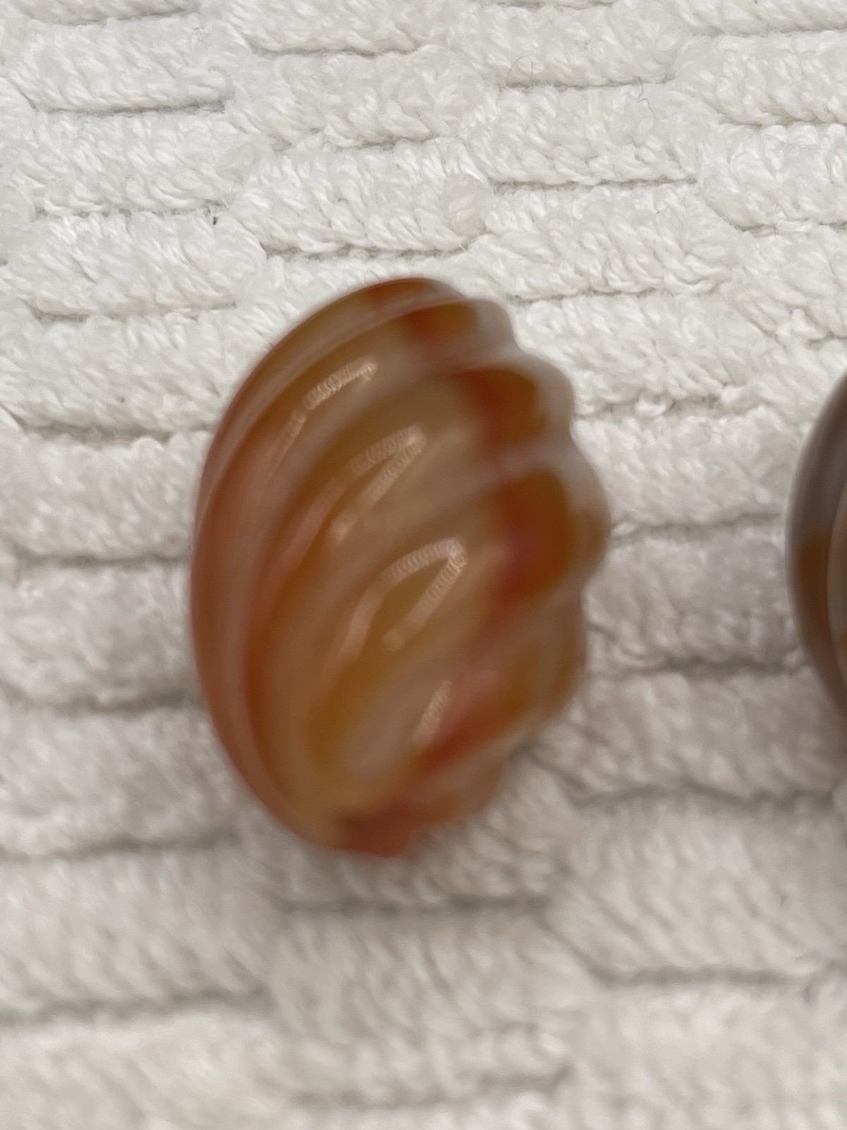 Vintage Carnelian Banded Agate Beads Oval Carved Twisted Lot of 3 VIBRANT!