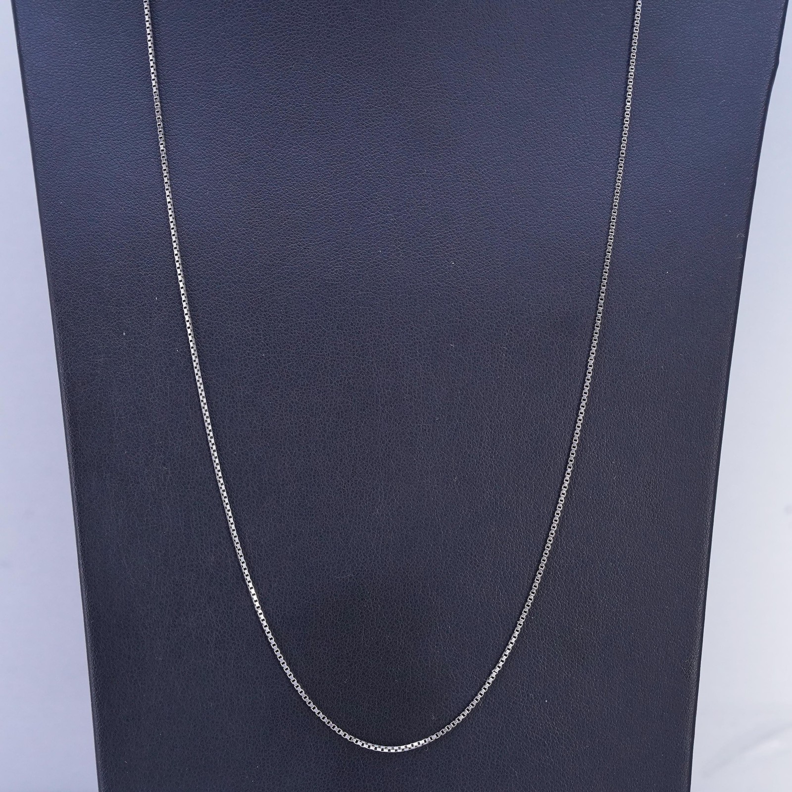 24″, Vintage Italian sterling silver box chain, made in Italy silver necklace
