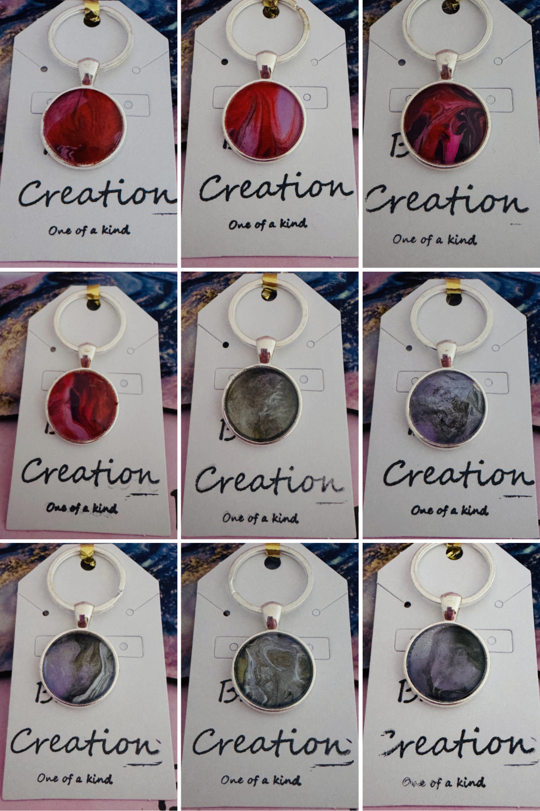 Cabochon Keychain One of a kind Hand-Painted by a local Ozark artist –Me