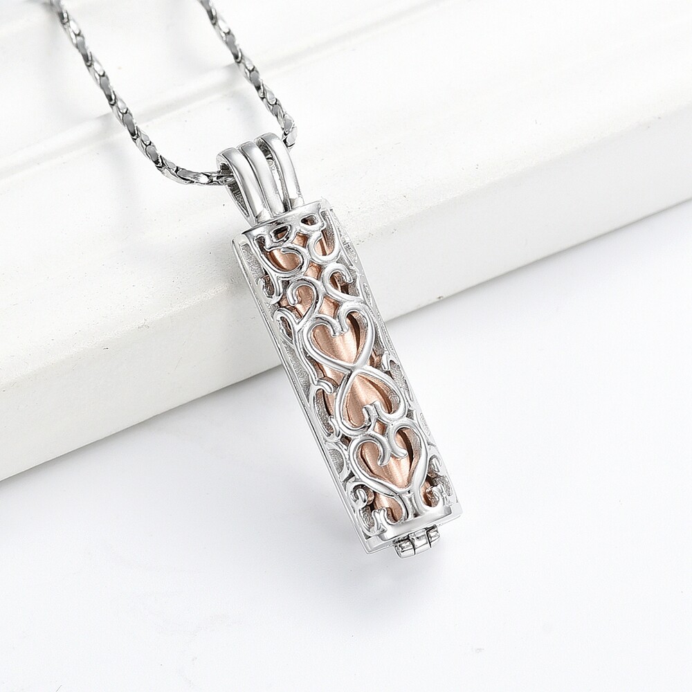 Hollow Cylinder Vial Cremation Urn Pendant Necklace Urn Ashes Cremation Keepsake