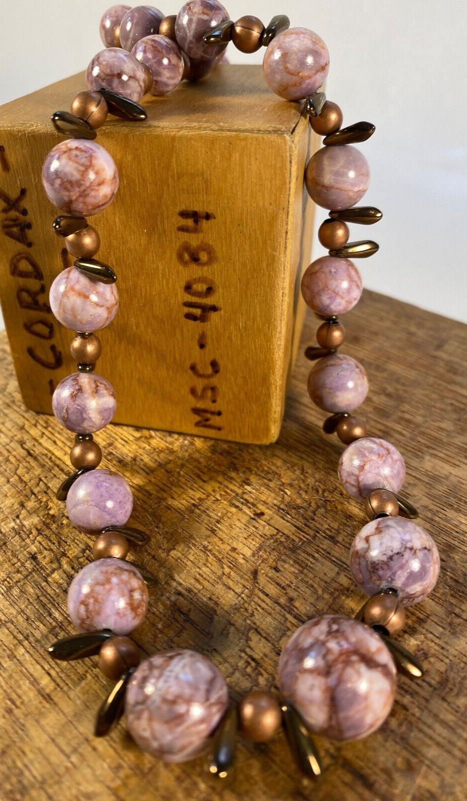 BOHO Style Beaded Necklace: Natural Dyed Stones Handmade One Of A Kind PRETTY!