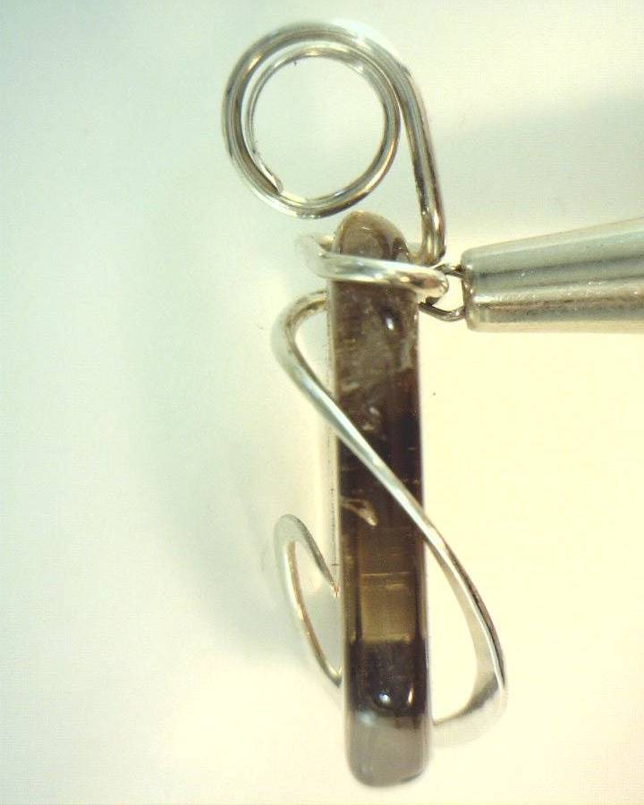 43.63ct Polished Natural Phantom Smokey Quartz Crystal in Sterling Silver Pendan