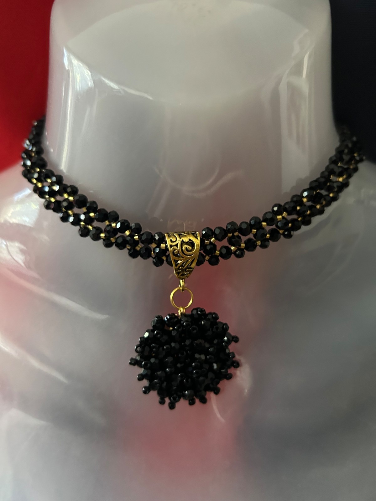 Handmade Beaded Choker with Pendant