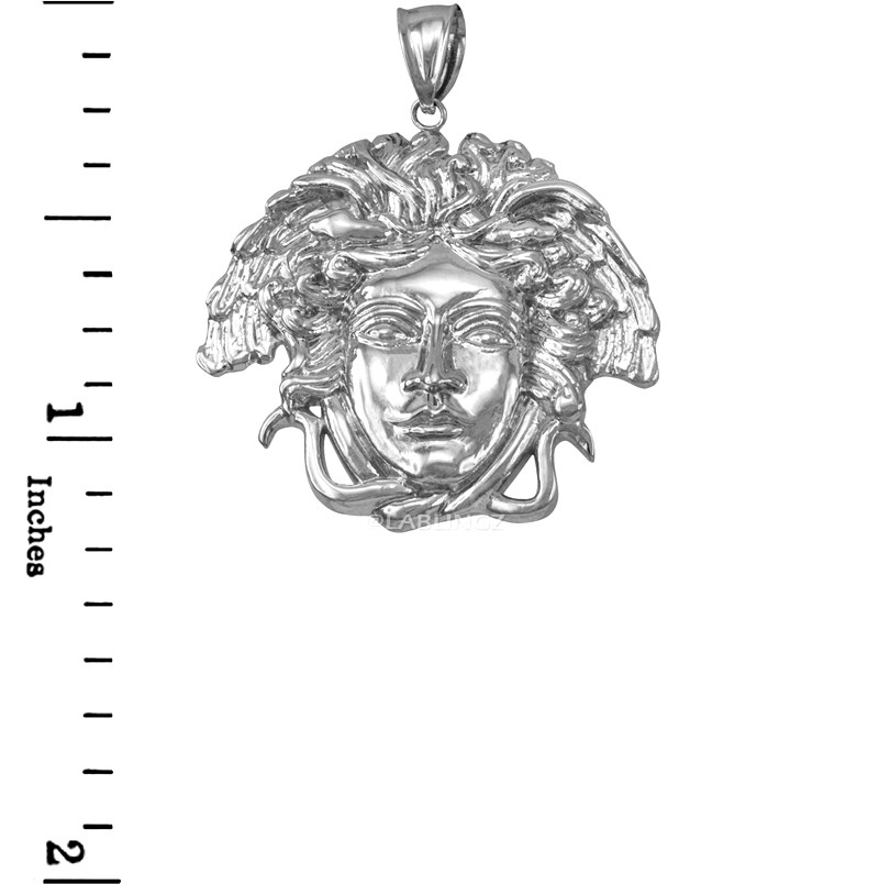Sterling Silver Medusa Pendant (Small-1.15 Inches)