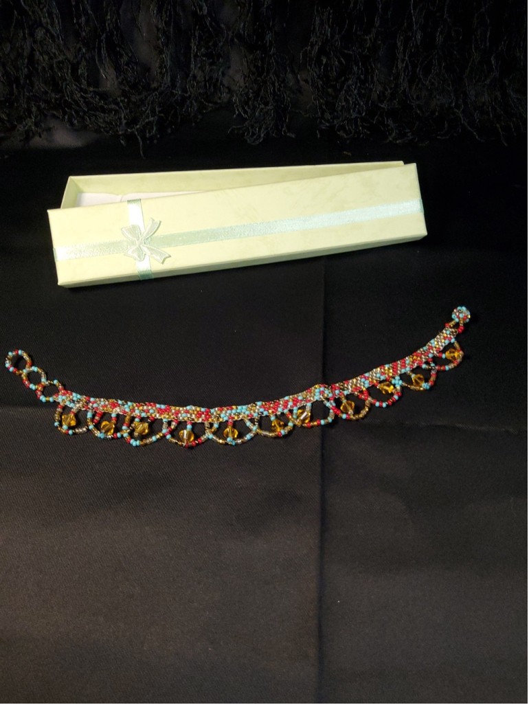 Handmade Native Sead bead Choker for child, 10 1/4 inches long.