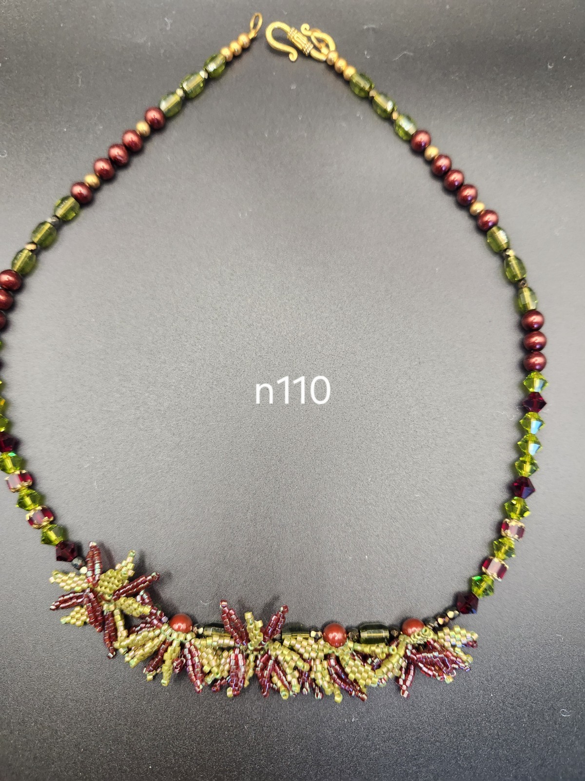 Handmade, One Of A Kind, Swarovski Crystal And Swarovski Pearl Beaded Necklace