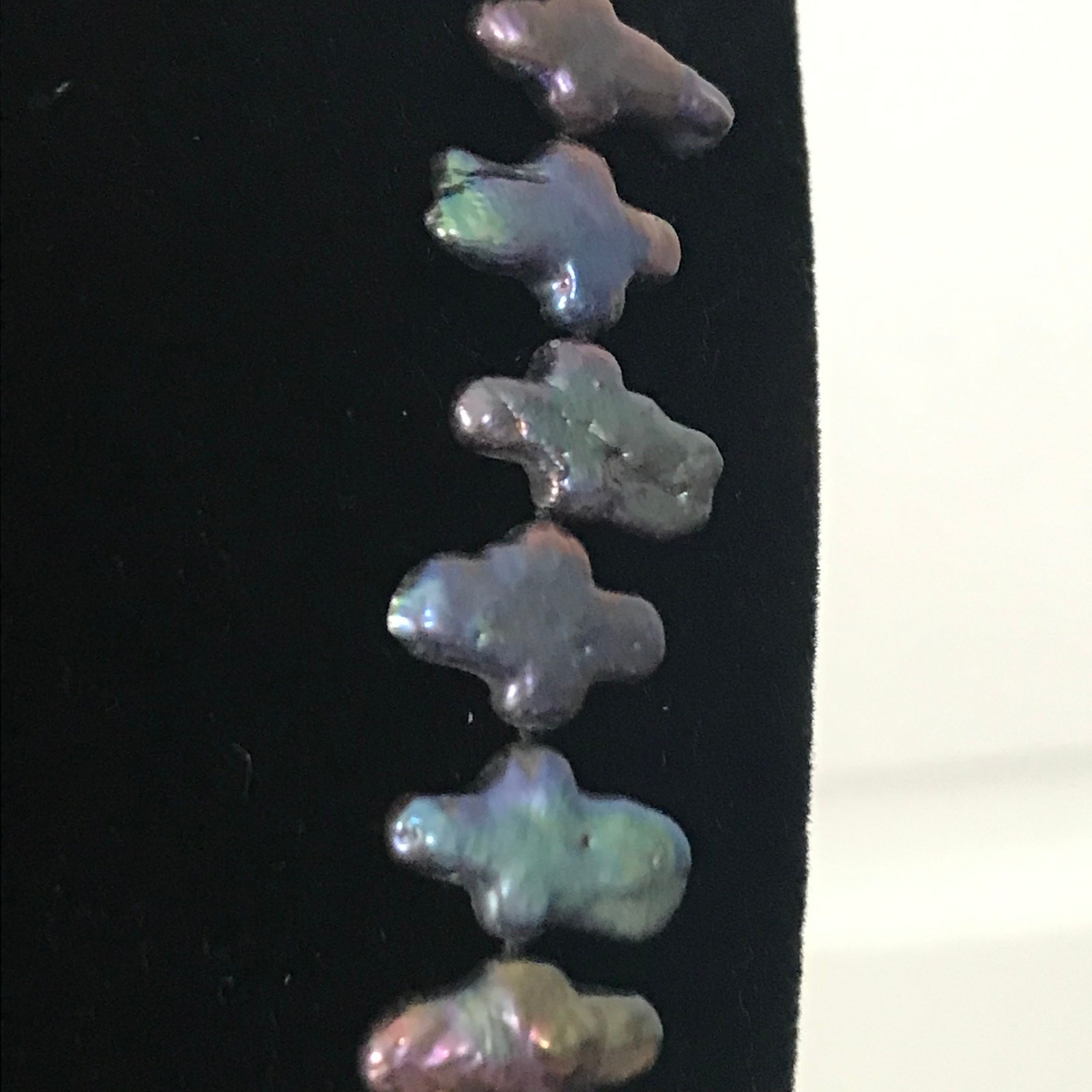 Pearl Natural Necklace Peacock Keshi Pearl Baroque Iridescent Purple Blue Green