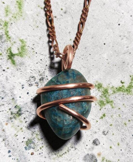 South African Ajoite Pendant in Copper Chrysocolla Shattuckite Synergy 12 #172