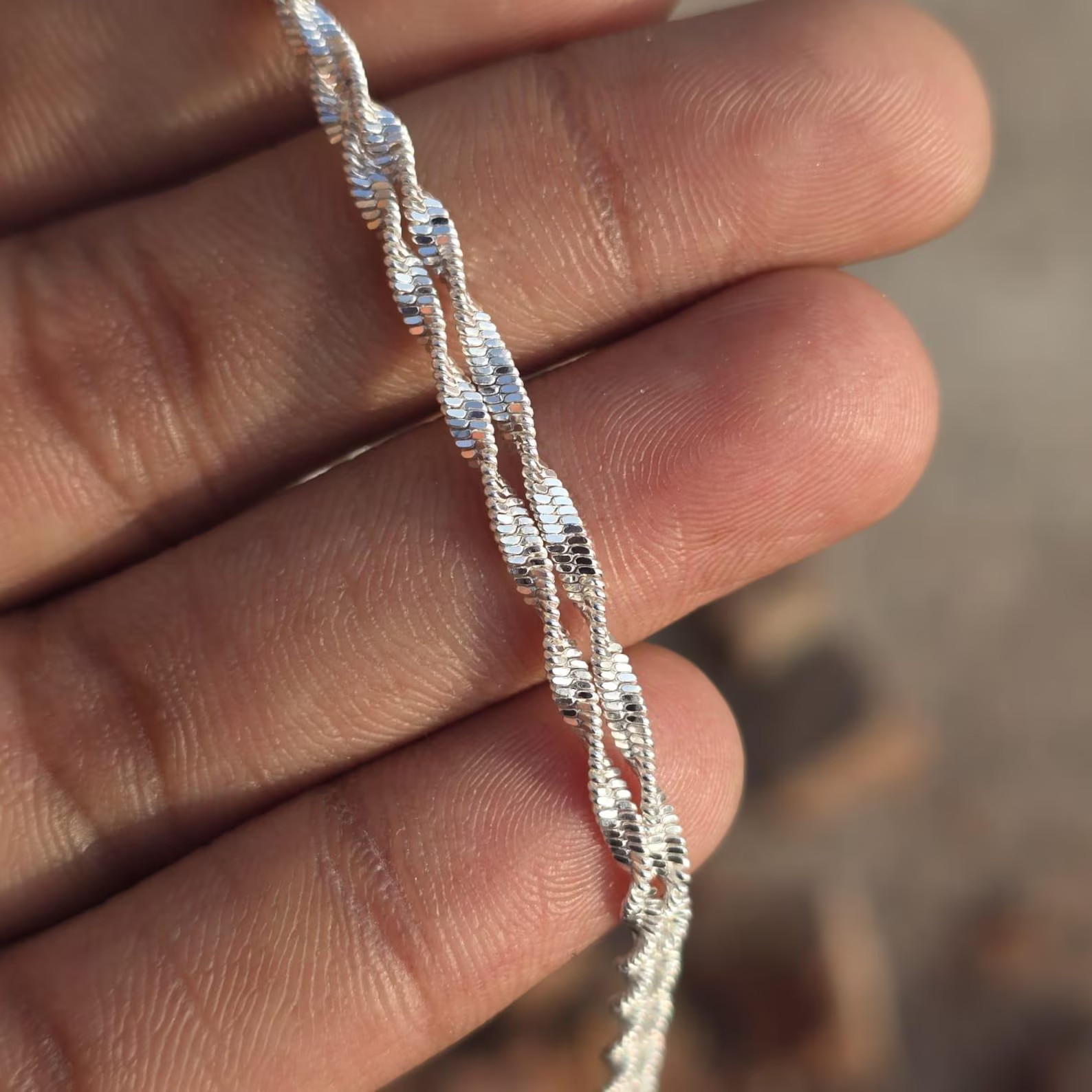 18 inch Handmade 925 Sterling Silver Necklace Chain Jewelry, Healing, Spiritual