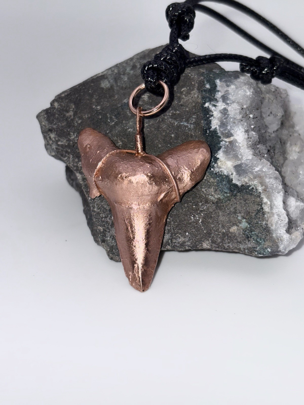 Copper-Plated Shark Tooth Pendent Necklace