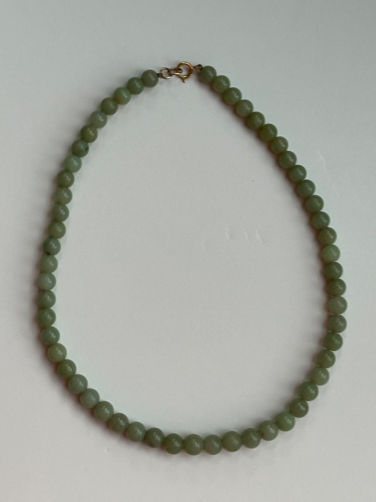 20″ Jade Graduated Round Gemstone 9mm-11mm Beaded Necklace w 12K Lobster Clasp