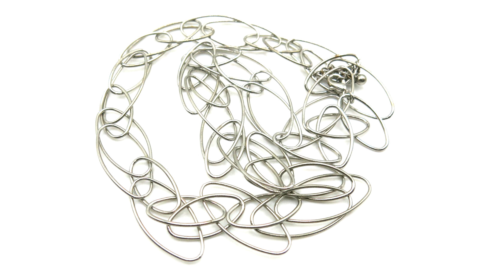 VTG Large Oval Link Chain Silver Necklace 25” Oxidized Finish One of a Kind