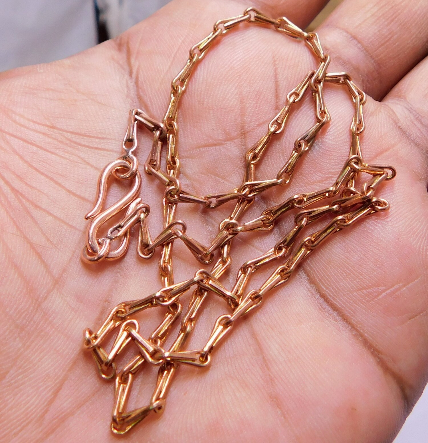 28 inch Pure Copper V Link Chain Necklace, Healing Copper Jewelry Spiritual