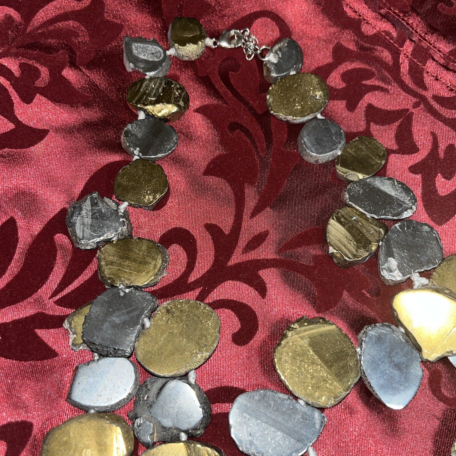 Lucas Lameth Stone & Sterling Multi-Strand Choker Necklace Brutalist Circa 2000