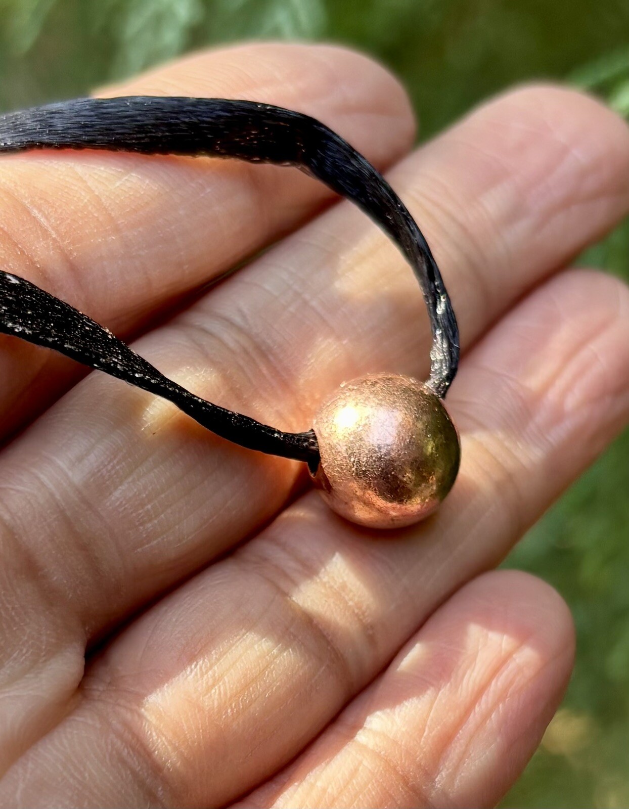 1Pc Pure Copper Healing Ball Pendant Locket, Jewelry, Spiritual, 10-11 mm, 7 gm