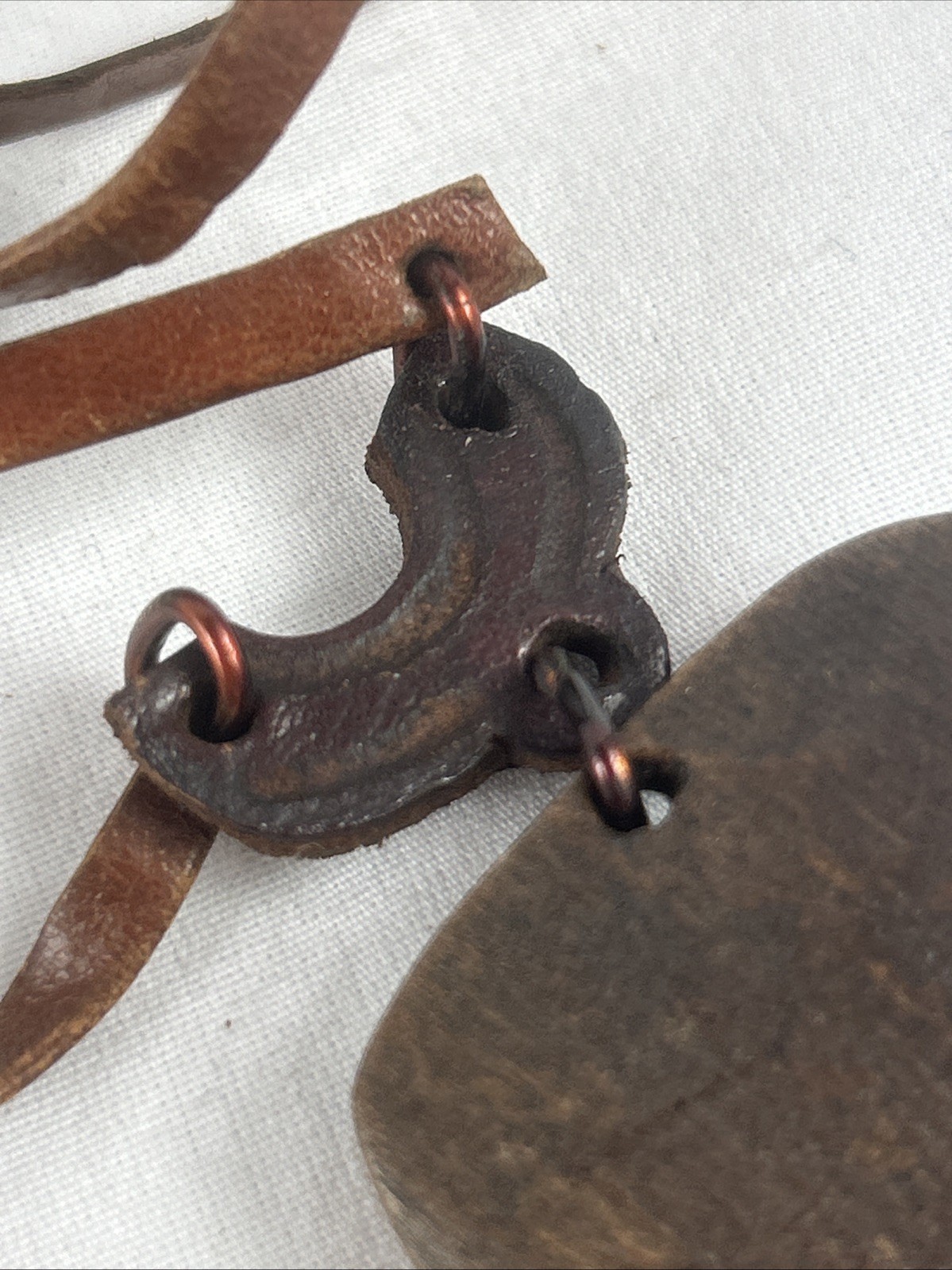 Tribal Face Necklace Carved Wood Pendant 27” Leather Cord Dark Brown Vintage