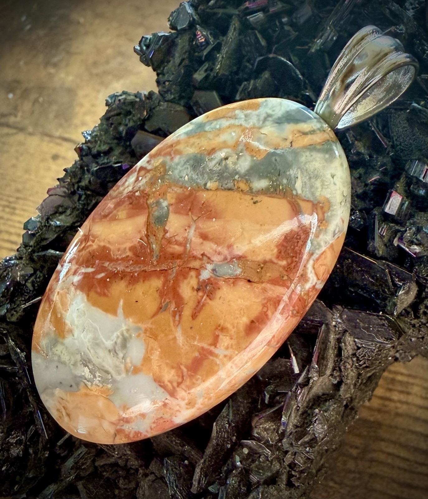 Maligano Jasper Pendant With Gunmetal Bail