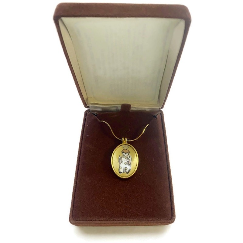 Reed & Barton Damascene Berta Hummel Christmas Angel First Christmas Pendant