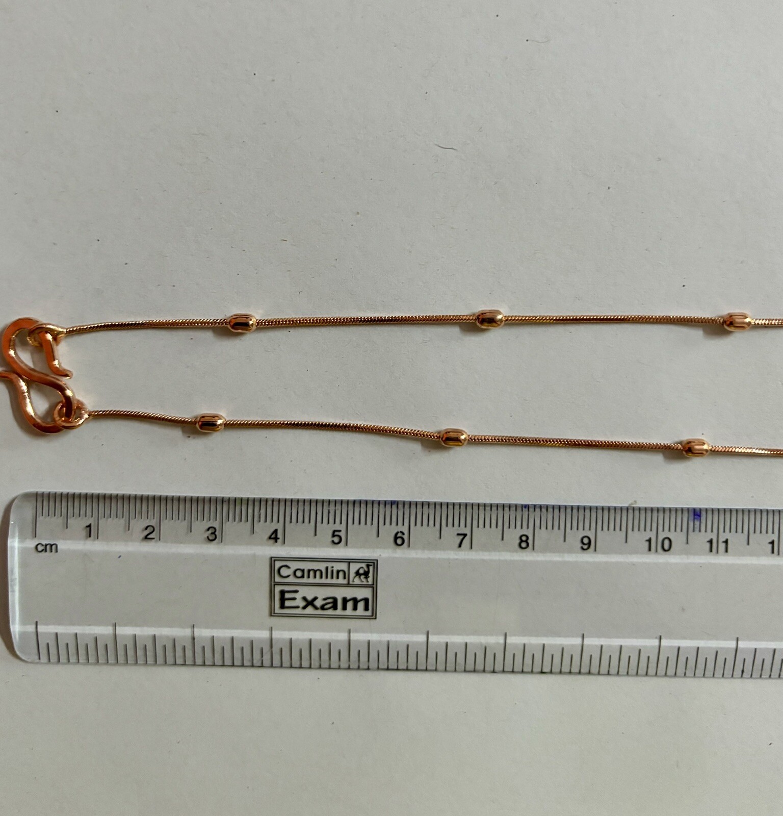 32 inch Pure Copper Thin Snake Chain With Oval spacer Necklace, Healing Jewelry