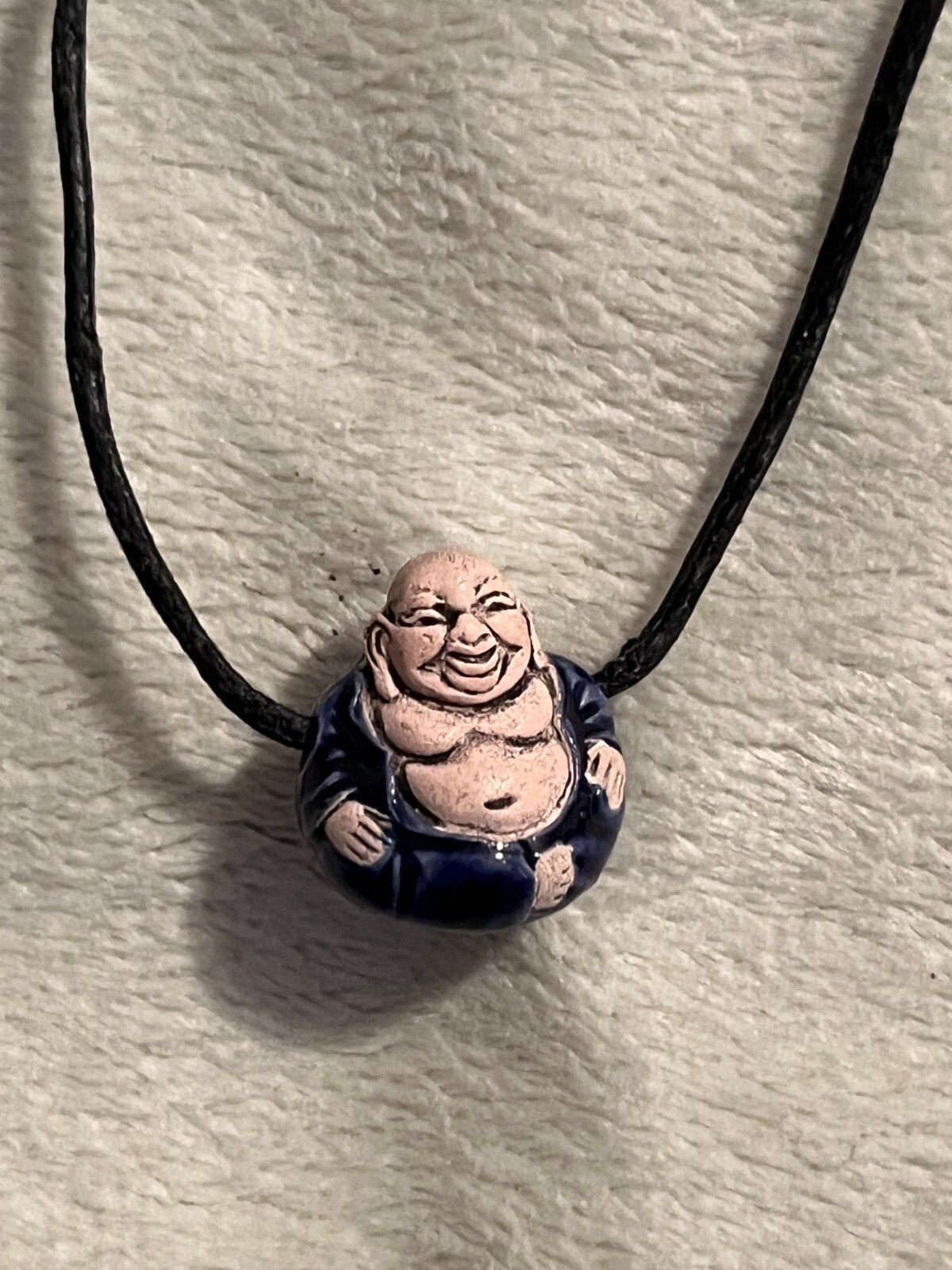 Asian Chinese Monk/ Siddhartha Buddha Peruvian Bead/ Charm Necklace