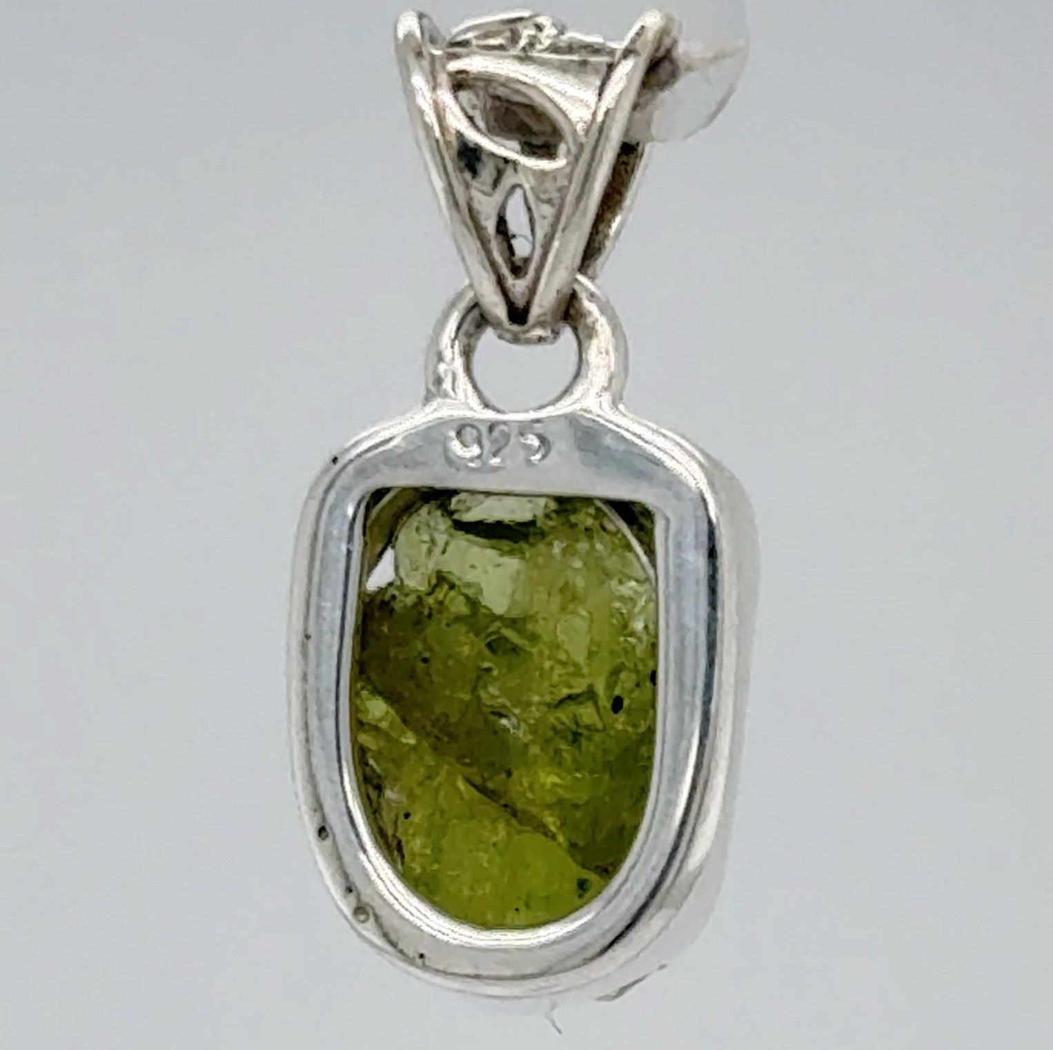 Green PERIDOT Pendant Natural and Rough Cut Gemstone 925 STERLING SILVER 901-Ee
