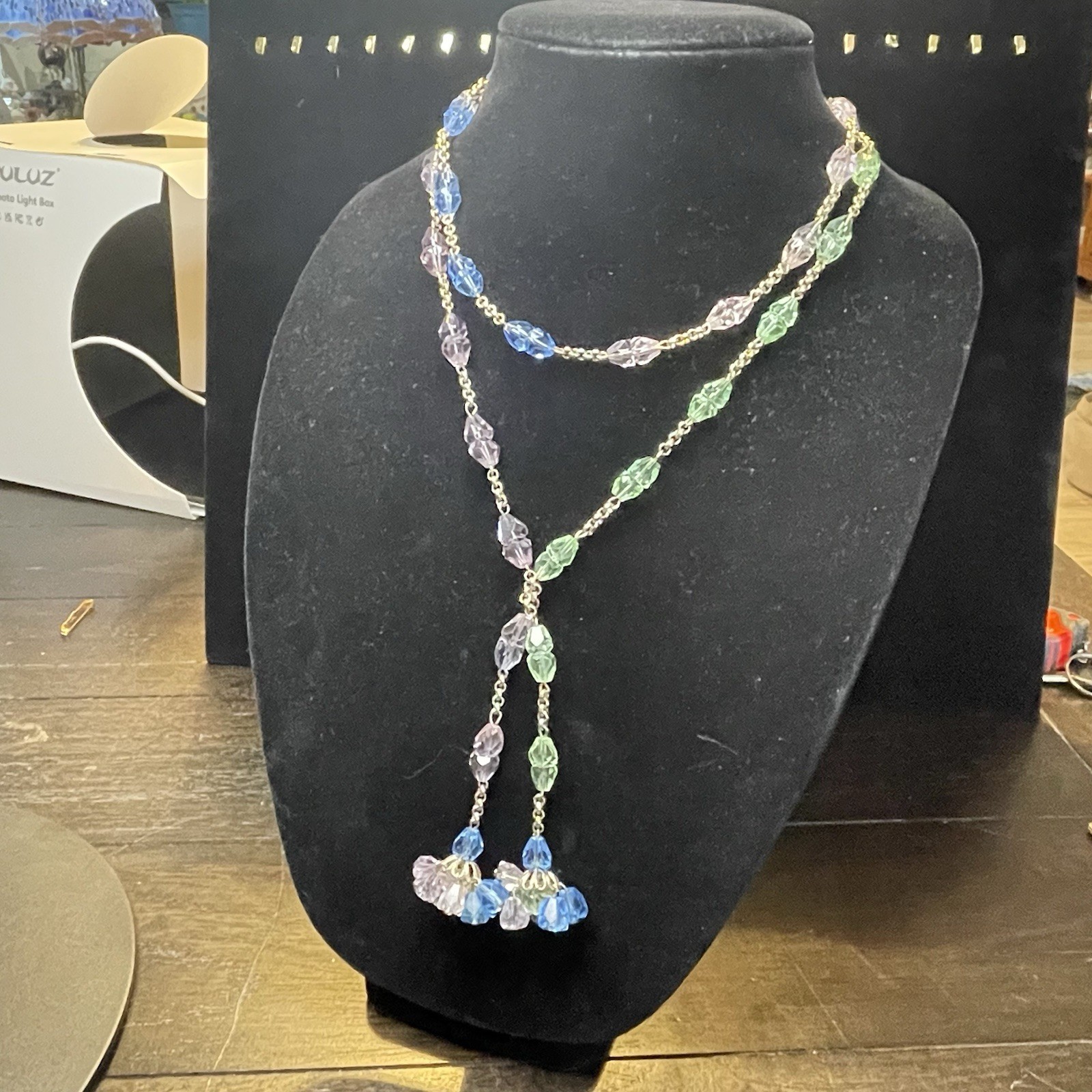 Glass Bead Tassel Multicolor Necklace – Handmade