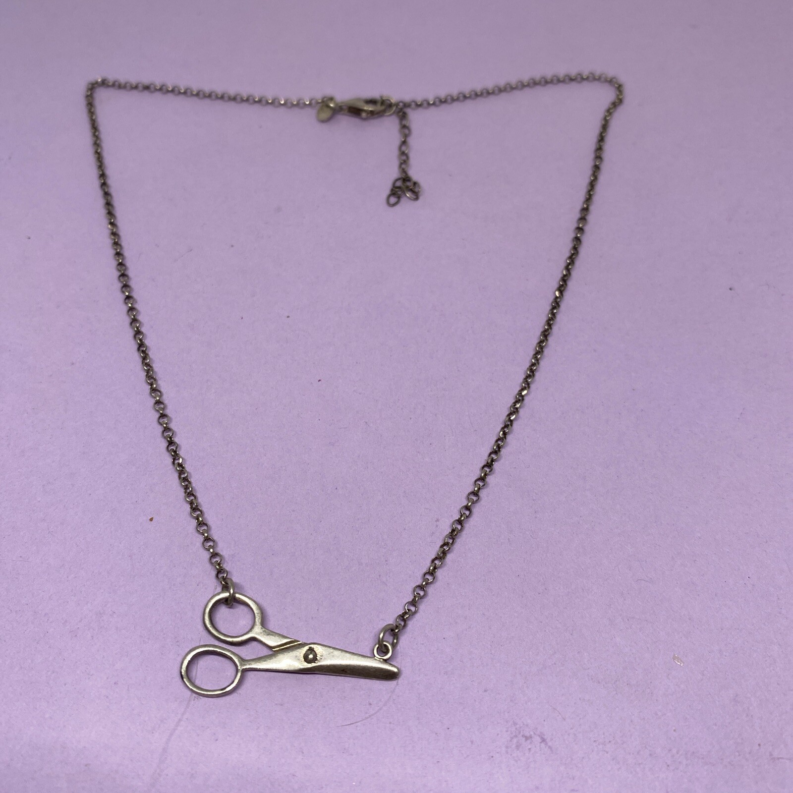 Dyadema 925 Sterling Silver Necklace W/ Scissor Pendant Signed