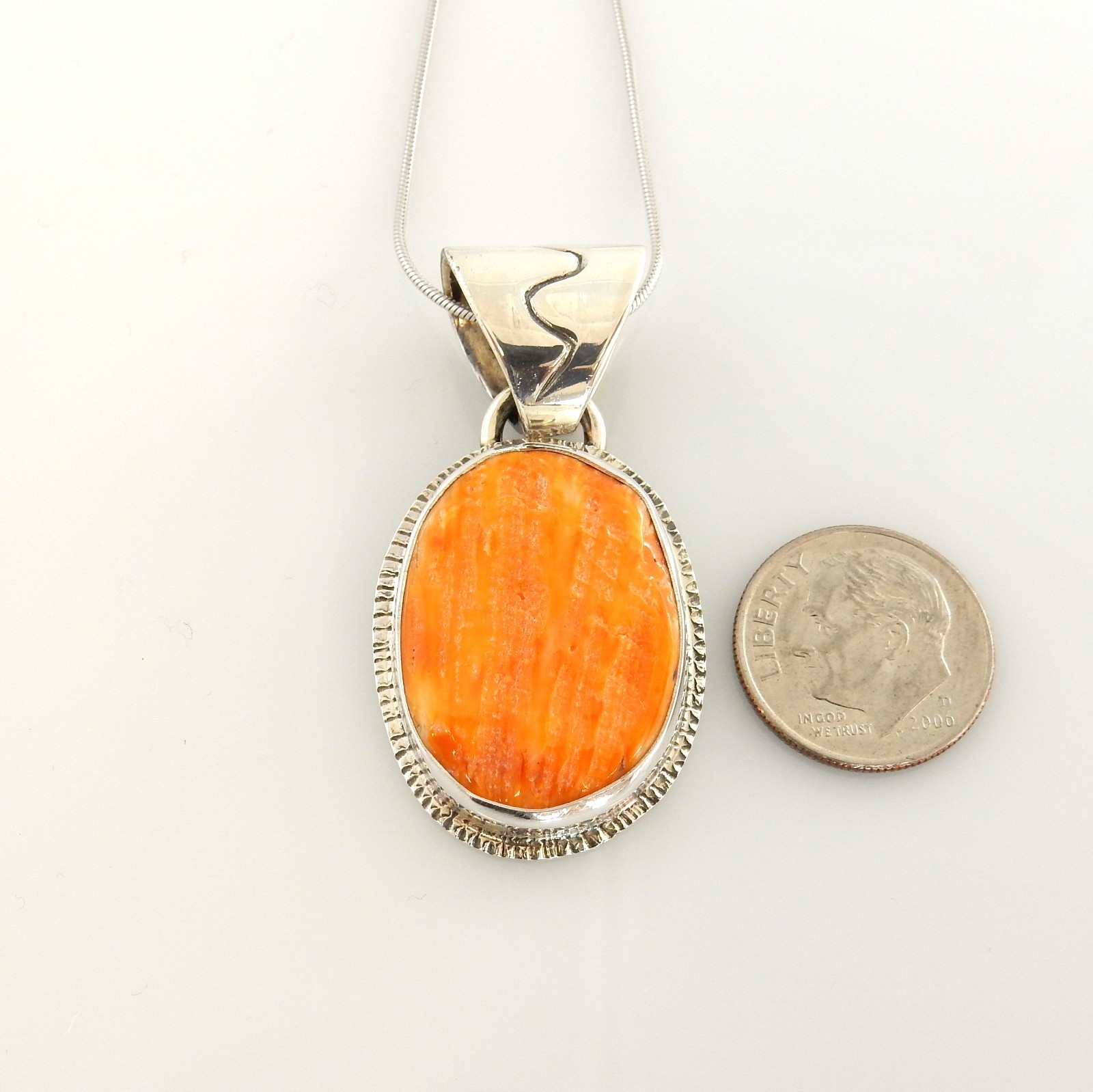 Handmade One of a Kind Spiny Oyster Sterling Silver Pendant