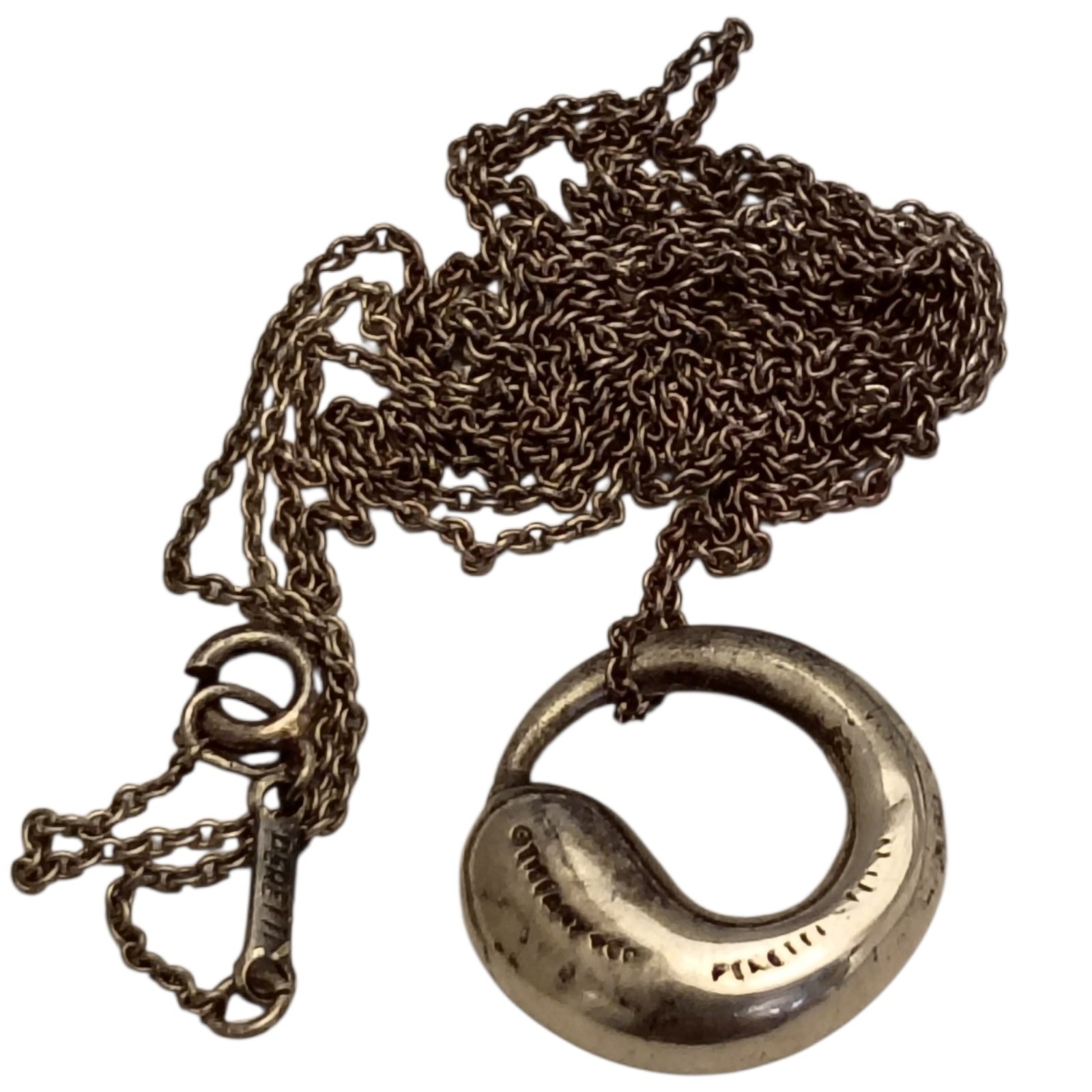 Tiffany & Co. Elsa Peretti Small Eternal Circle Sterling Silver Necklace 28″
