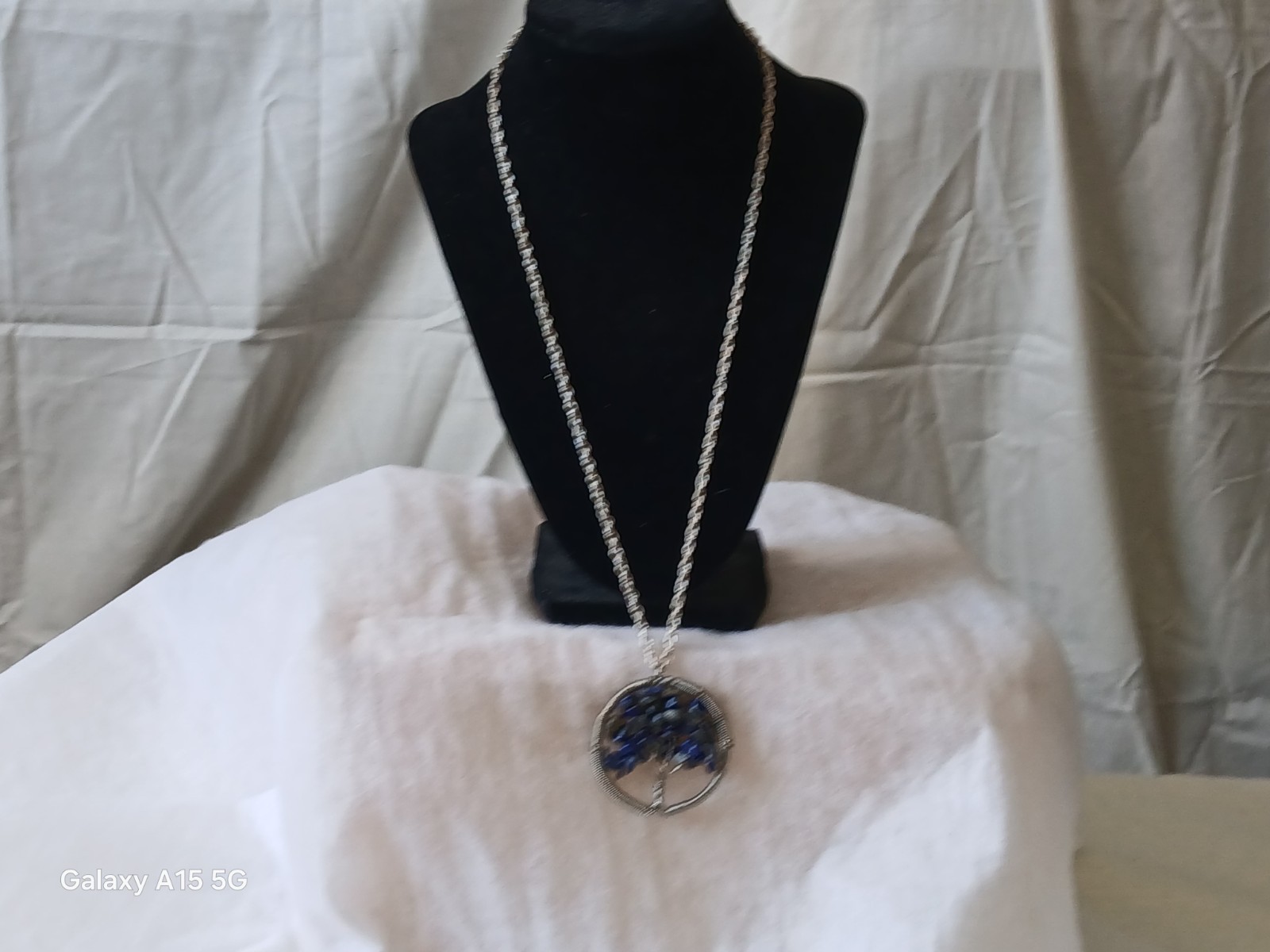 Handcrafted 12 Inch Lapion Tree of Life Necklace In Sterling Silver