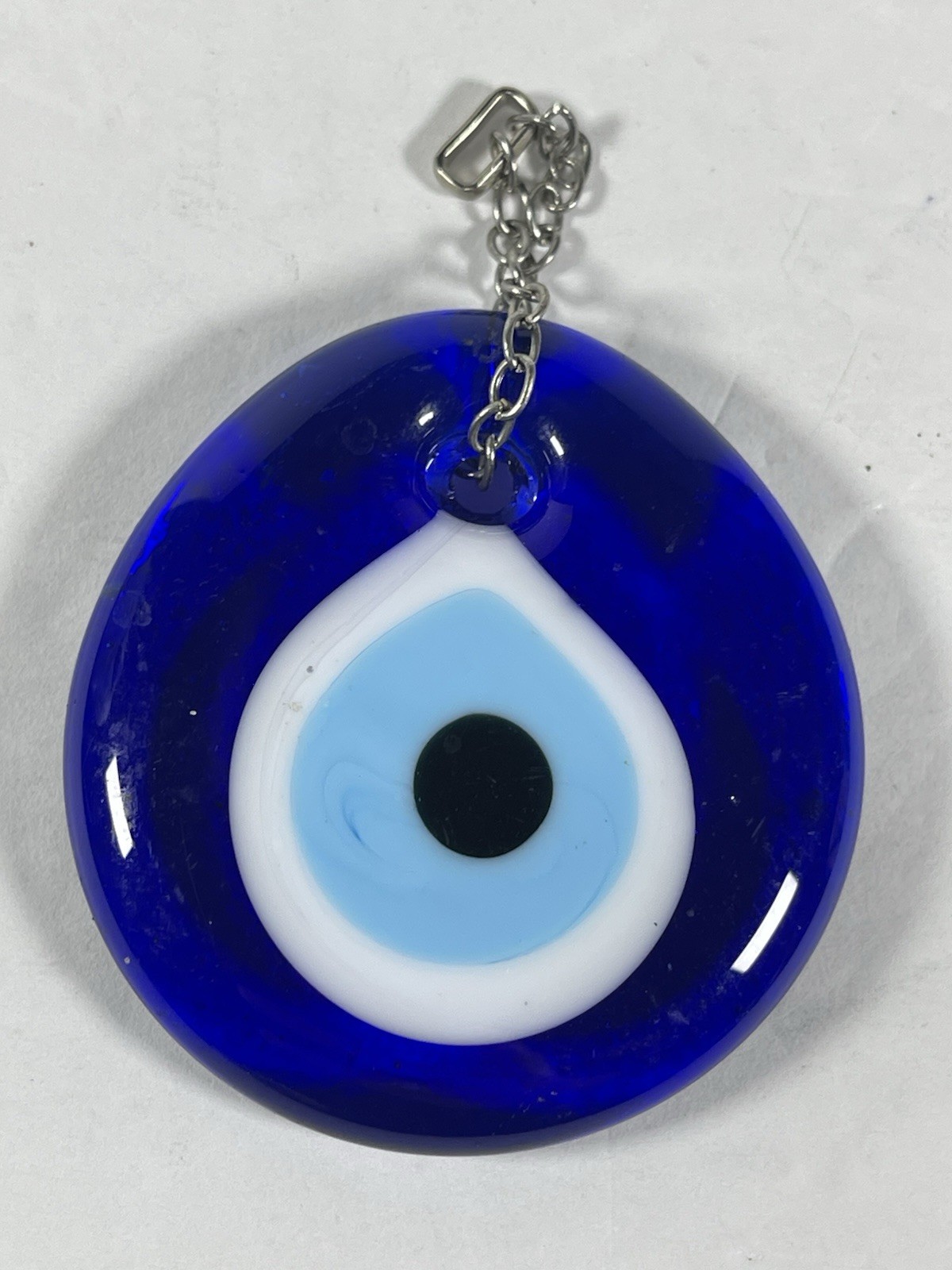 Glass Evil Eye Charm Pendant Nazar Boncugu Blue Amulet Hanging Wall Decor 2.5″
