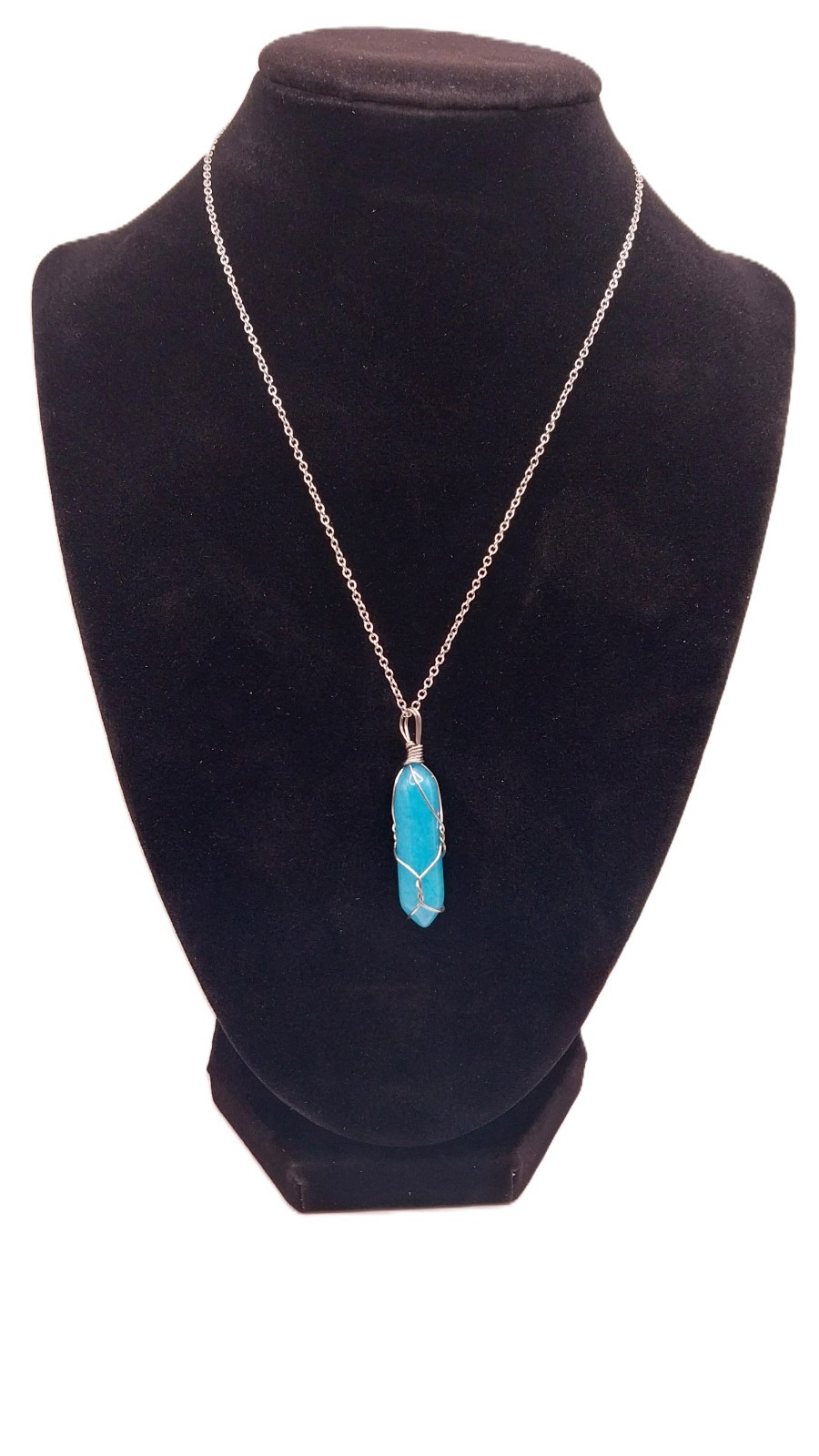 Handcrafted Wire Wrapped Natural Stone Chakra Healing Gemstone Pendant