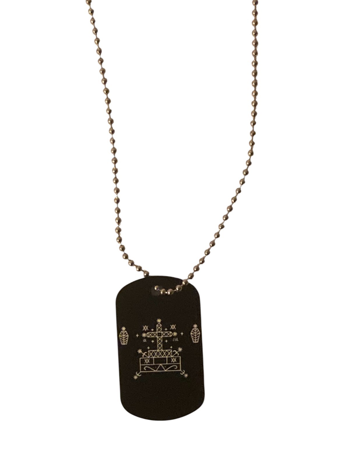 Baron Samedi Engraved Dog Tag Necklace – Voodoo Veve Pendant