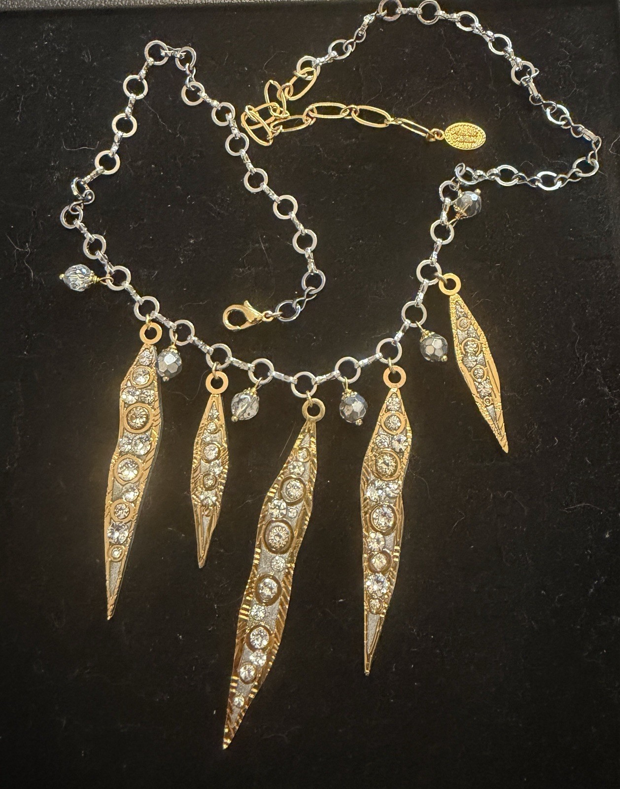 Designer Michal Golan Signed Icicle necklace 17 to 21 Inches handmade In USA