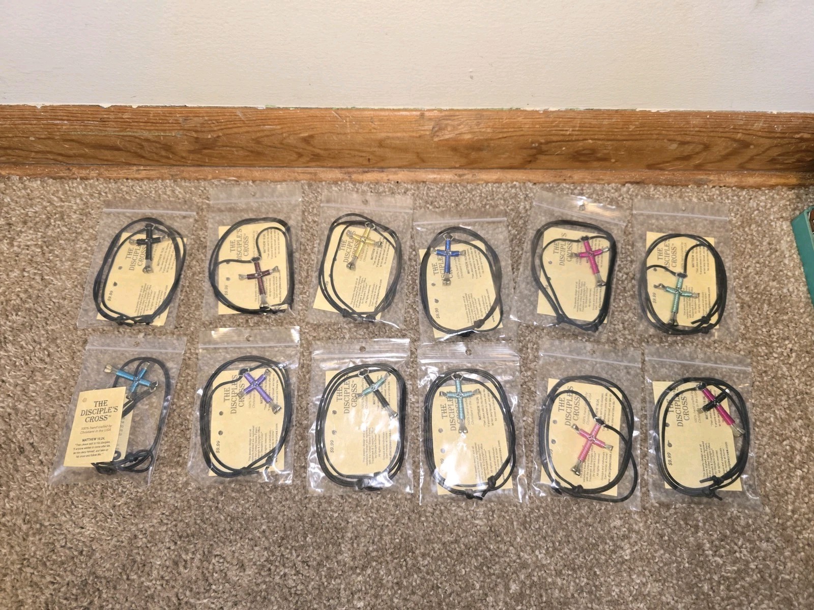 New Lot Horseshoe Nail Disciple Cross Necklace 12 Handmade! Wire Wrapped