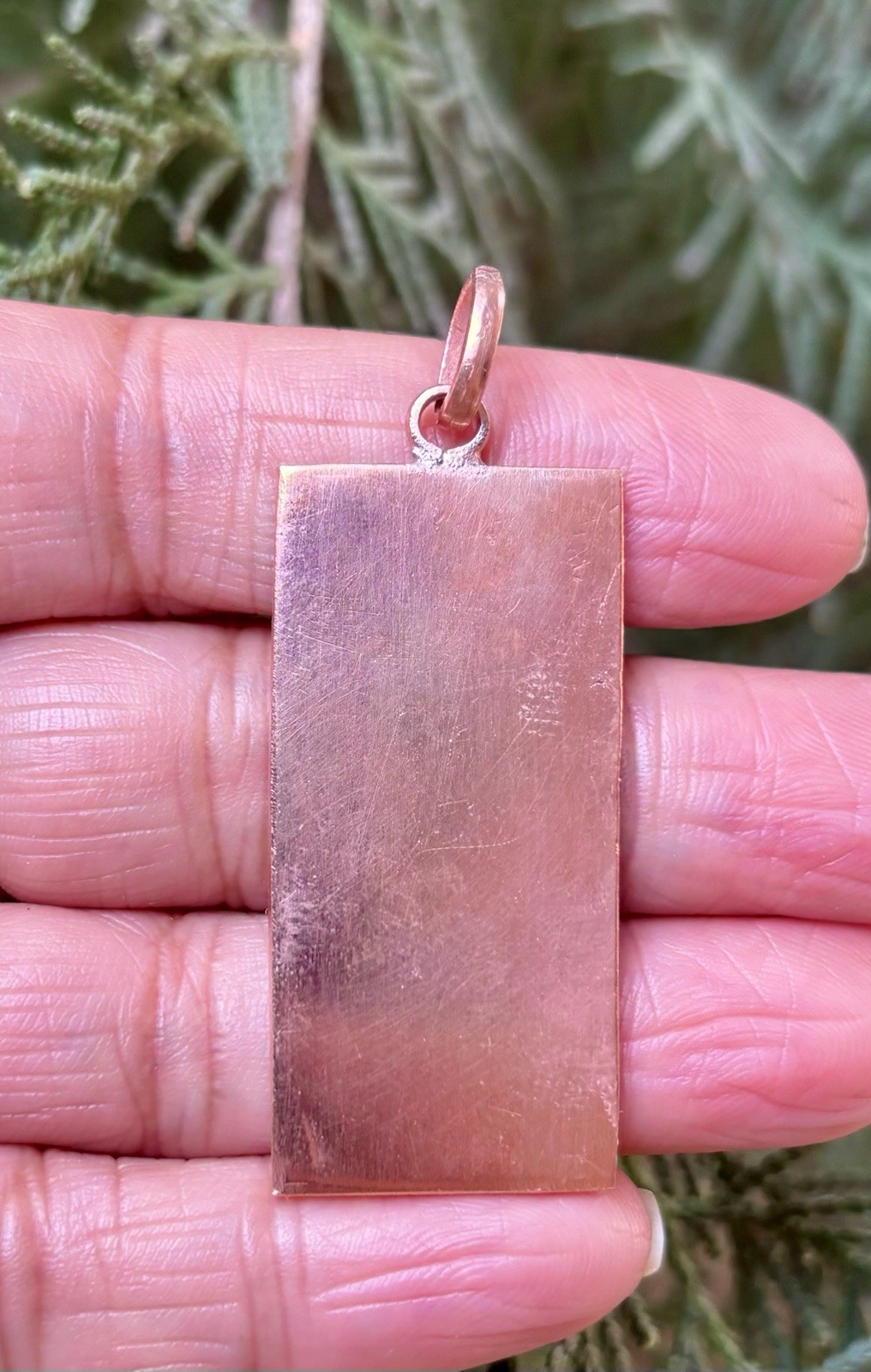 1Pc Pure Copper Healing Rectangle Pendant Locket Jewelry Spiritual Kriya Pendant