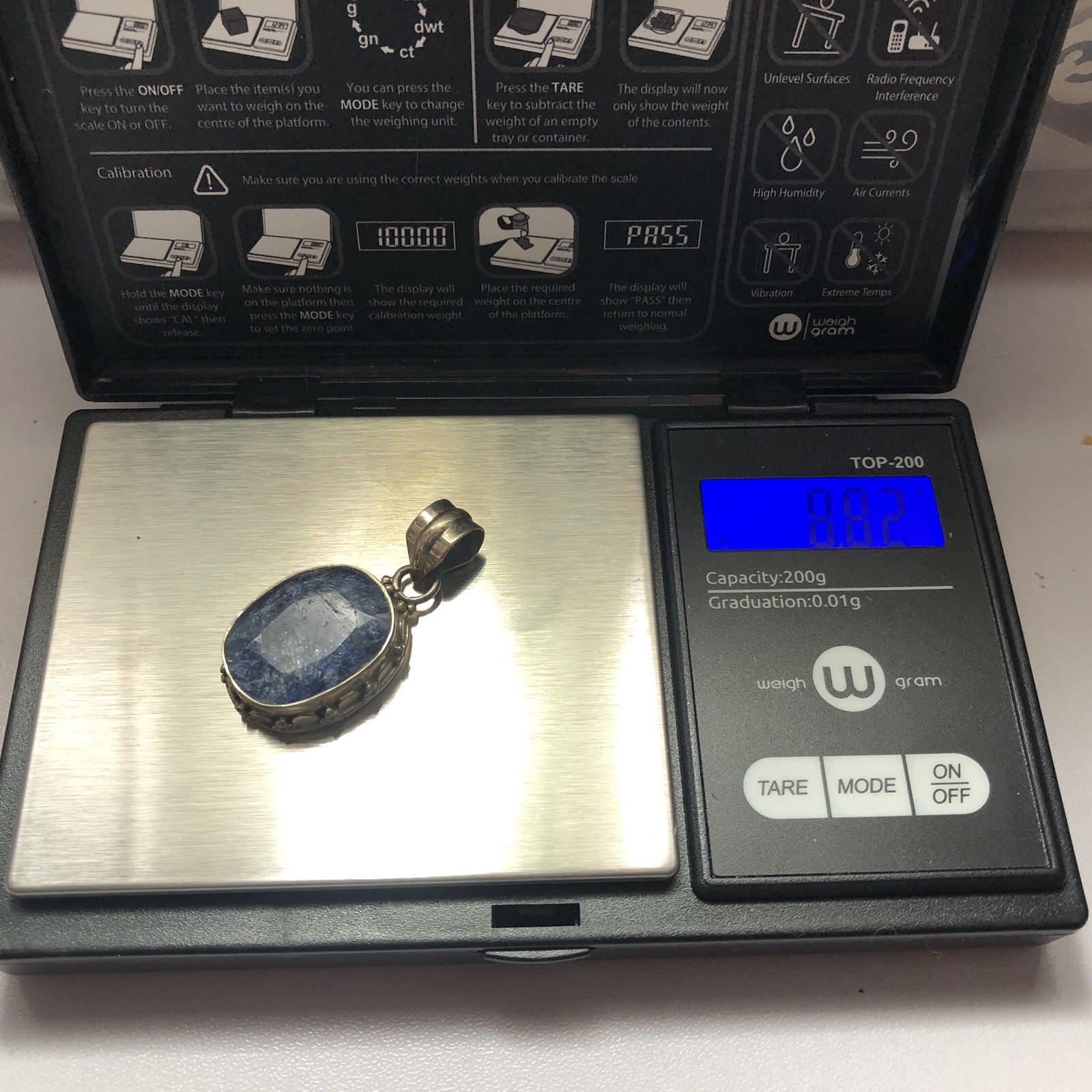 Blue Kyanite Stone Pendant In A Hand Crafted Sterling Silver Setting