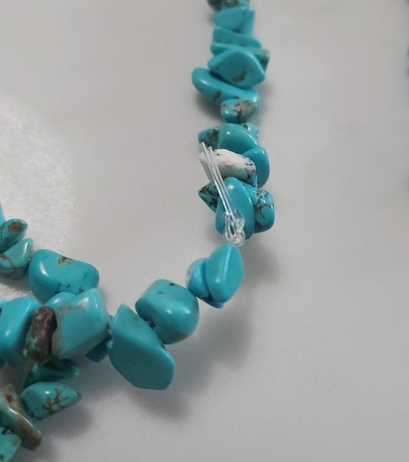 Natural Stones Chip Bead Necklace Strands Lot Of 10 Turquoise Hematite Jasper