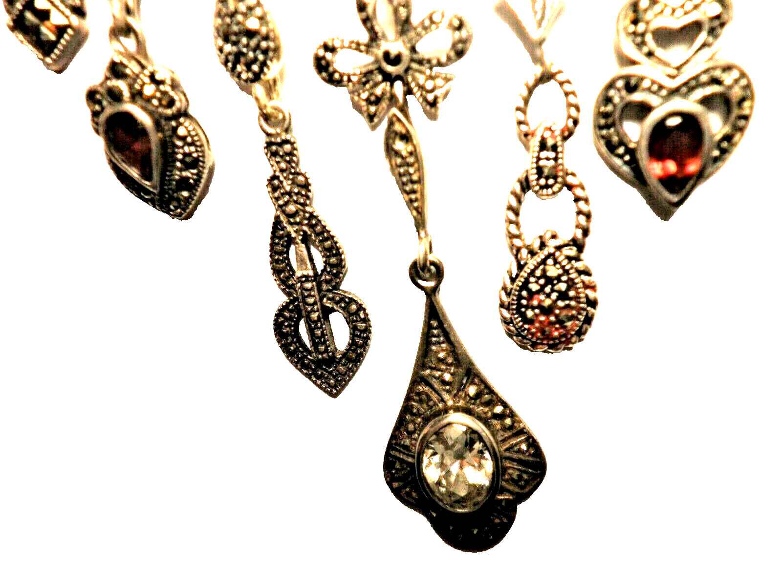 Stunning Handmade .925 Sterling Multi-Stone Charm Dangle Necklace U-Pick-Length