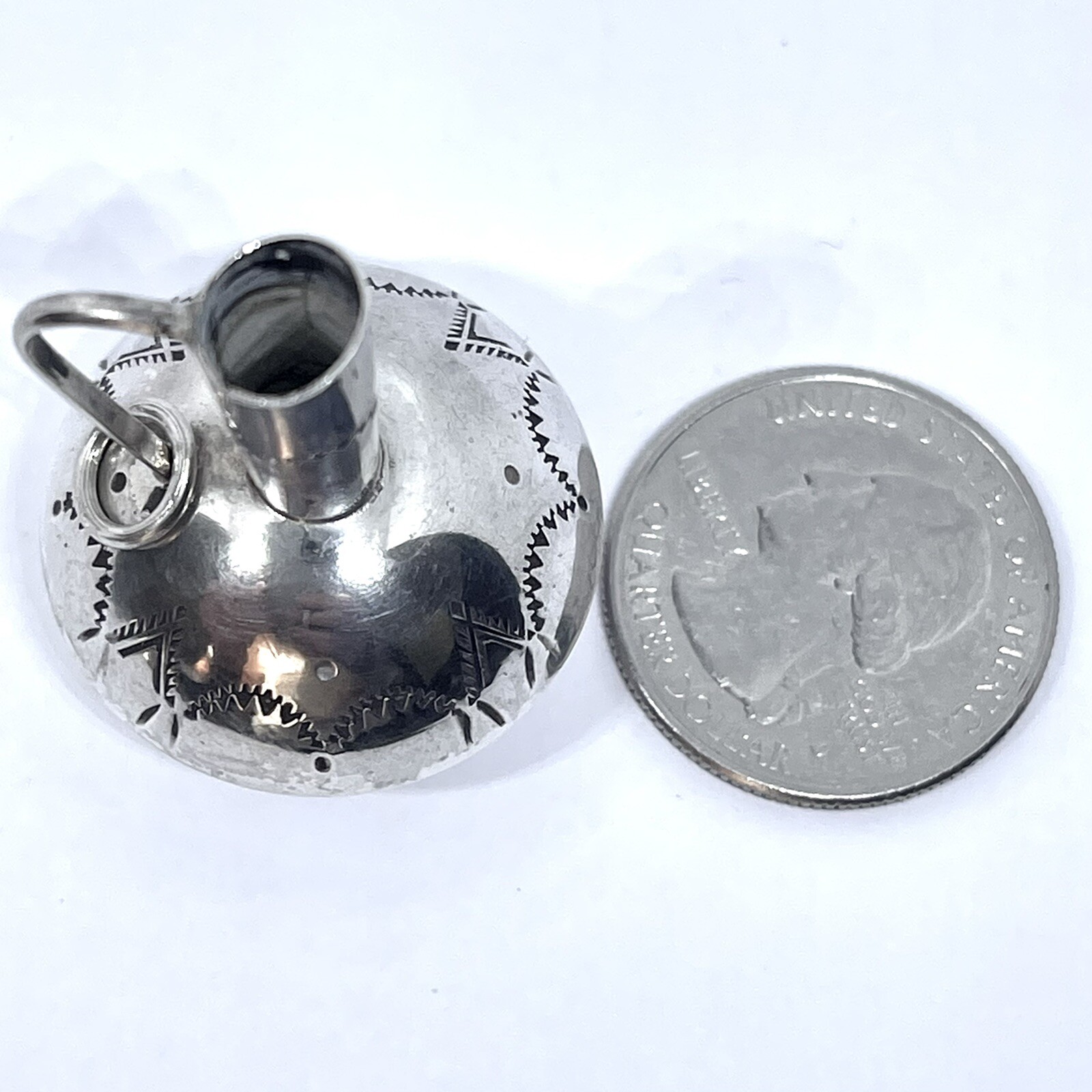 Navajo Water Pitcher Pendant Handmade Sterling Silver Mini Jug Native American