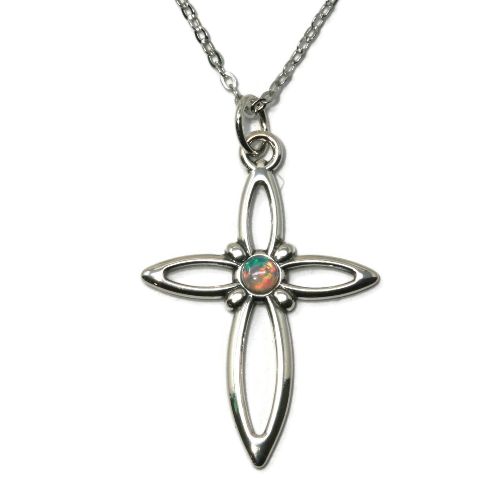 3mm Ethiopian Sterling Silver Cross Necklace
